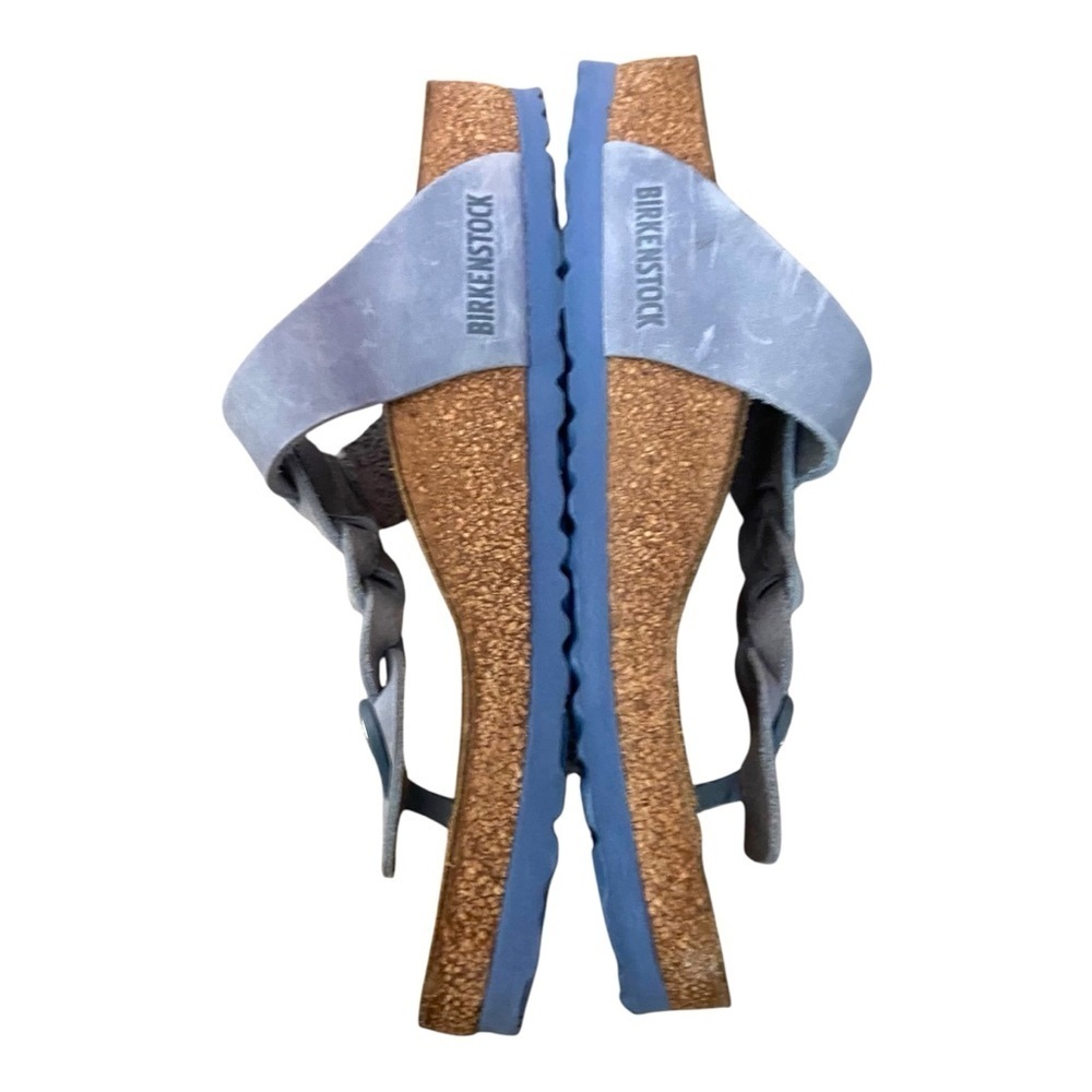 Birkenstock Gizeh Braided Oiled Leather Dusty Blue Sz 37 Regular - Picture 3 of 9